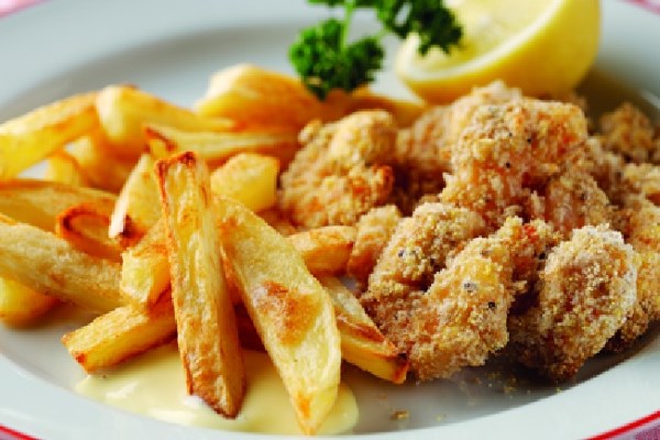 Sixties Scampi and Chips with Homemade Salad Cream 