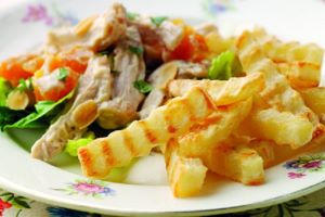 Fifties Crinkle Chips with Coronation Chicken  