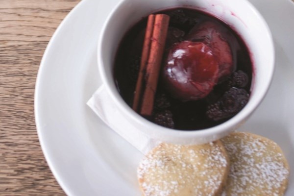 Geetie Singh's Port Stewed Damsons and Blackberries with Vanilla Shortbread