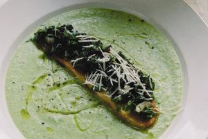 Valentine Warner's Courgette Soup with Chard Bruschetta Tarragon and Lemon