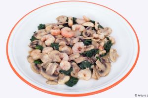 Marinated Mushrooms With Prawns