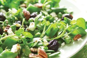 Broad Bean, Watercress, Feta & Prune Salad