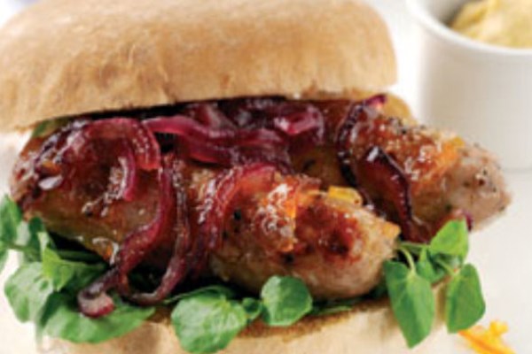 Marmalade Glazed Sausage Baps