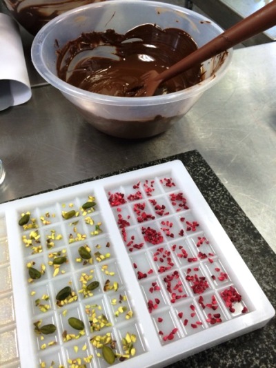 Making chocolate at Squires Kitchen